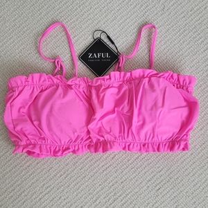 Zaful Neon Pink Bikini Top sz M/6